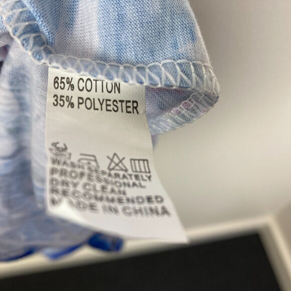 Blue Time Midi Dress Size M Knit Cotton Blend Floral Empire Waist Cottagecore - Picture 4 of 5